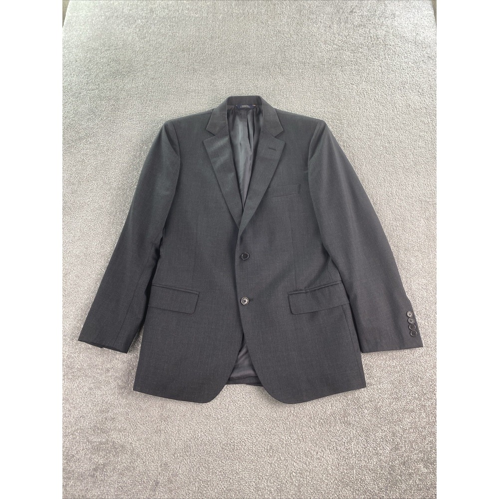 Brooks Brothers Jacket 40 R Gray Wool Solid Fitzgerald Luxury Designer USA